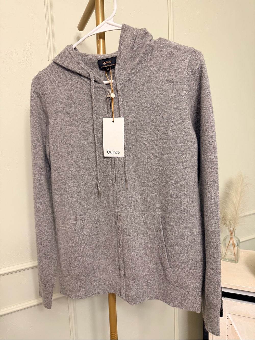 Quince Mongolian Cashmere Sweater Zip Hoodie MSRP $118